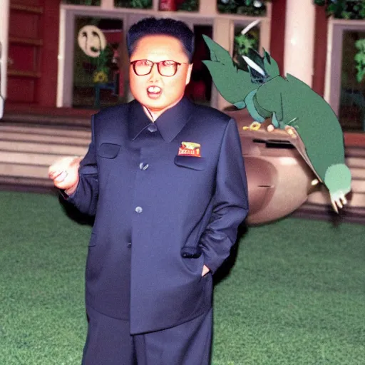 Image similar to kim jong il as a pokemon trainer