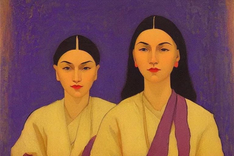 Image similar to woman portrait artwork by nicholas roerich