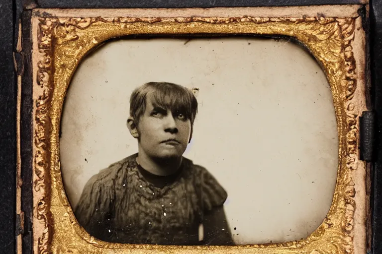 Prompt: a tintype photo of a cross between a crab and a goat