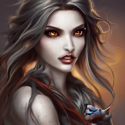 Image similar to beautiful anthropomorphic female werewolf, fantasy art, digital painting, concept art, highly detailed, smooth, art by artgerm