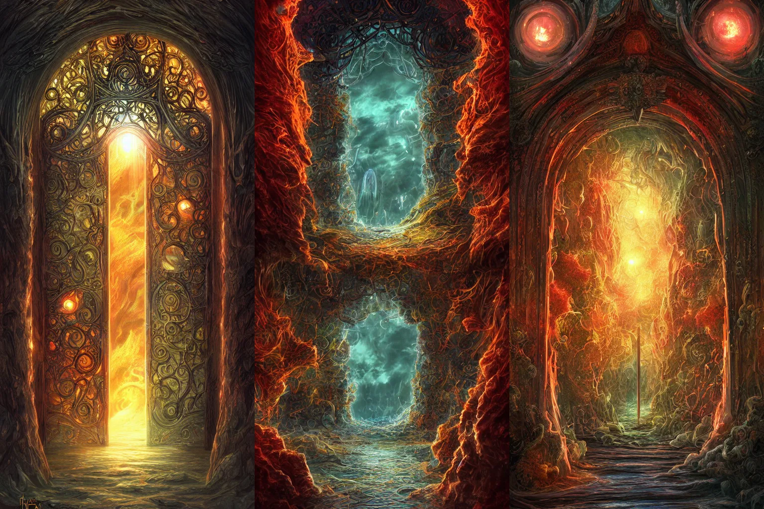 Prompt: The gate to the eternal kingdom of cells, fantasy, digital art, HD, detailed.