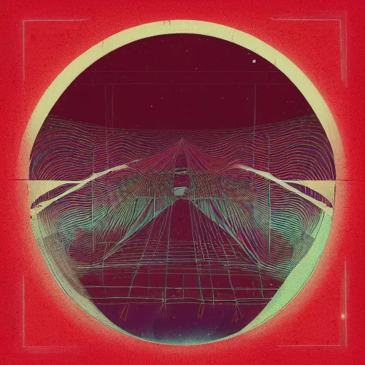 Prompt: red liminal space album cover, no text