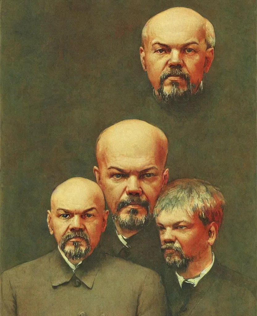 Image similar to A portrait of Vladimir Lenin as an anthropomorphic mushroom by Ilya Repin