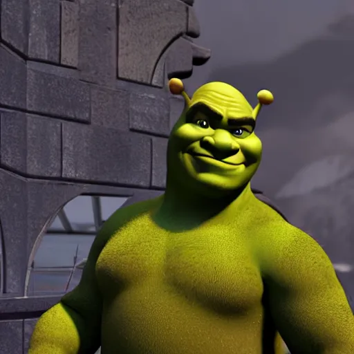 Image similar to shrek as james bond action figures, unreal engine, high resolution