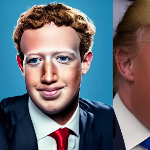 Image similar to photo of a person who looks like a mixture between donald trump and mark zuckerberg