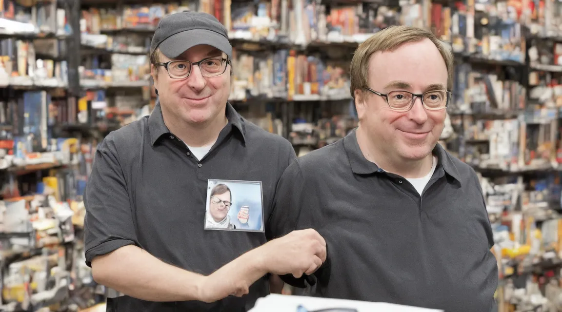 Image similar to vinil scale figure of Linus Torvalds, photo product