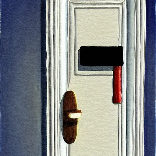 Image similar to a painting of a notepad that is also a door, trending on artstation, detailed digital art, aesthetic!!!!,