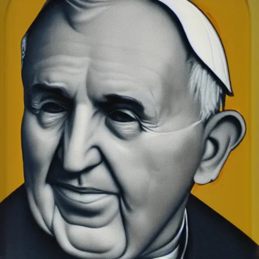 Image similar to Face of pope john paul the second in yellow shades