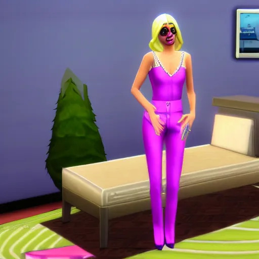 Prompt: lady gaga in the sims 4