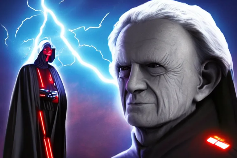 Image similar to palpatine force lightning