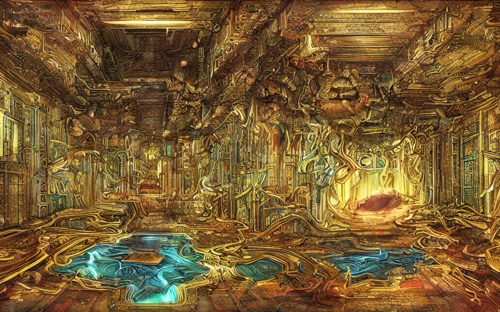 Image similar to palace of the god minds, future perfect, award winning digital art extremely detailed