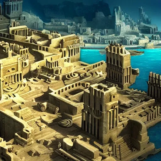 Prompt: a beautiful epic photo of the city of atlantis in its hay day, dslr, intricate detail, photo realistic, stunning