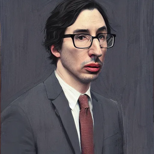 Prompt: photogenic, john oliver and adam driver, john oliver in front, adam driver behind john oliver, stylized, realistic poster, centered, dark, smokey, digital painting, art by jeremy lipking, deviant art, art by artgerm, art by greg rutkowski, art by alphonse