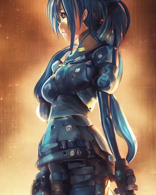 Image similar to portrait of anime girl in mechanic armor in night tokyo by makoto sinkai, perfect face, fine details