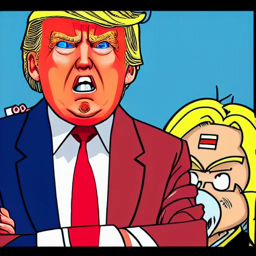 Image similar to donald trump in the style of akira toriyama, anime, finely detailed, character