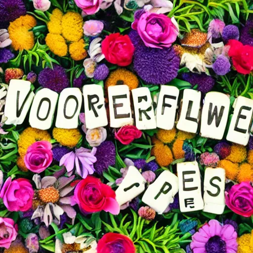 Image similar to words made of flowers