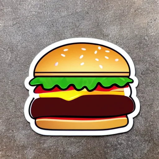 Prompt: hamburger sticker
