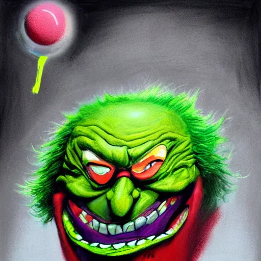 a tennis ball monster the joker, chalk, digital art,, Stable Diffusion