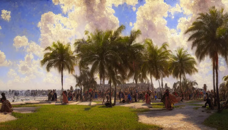 Prompt: a ultradetailed beautiful painting of the thundertorm sky of amazonas palace balustrade designed by jules bastien - lepage, derek zabrocki, greg rutkowski, belsinski, beach, trending on artstation, mediterranean, palm trees, sharp focus, colorful refracted sparkles and lines, soft light, 8 k 4 k