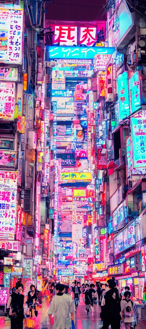 Prompt: beautiful anime style vaporware tokyo japan, neon pasten, akihabara