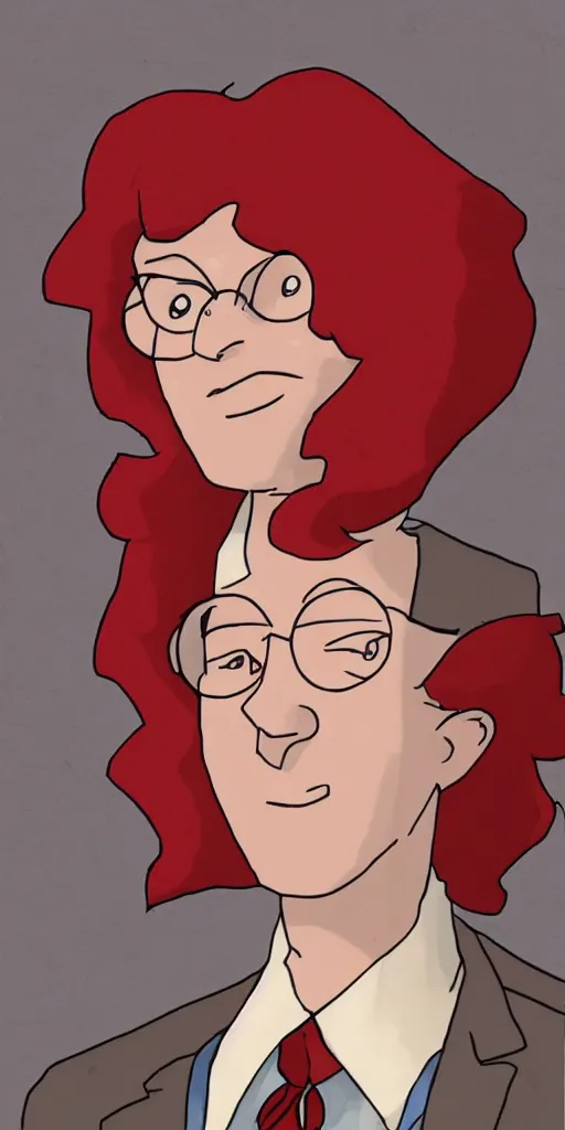 Prompt: professor hershal layton with red hair