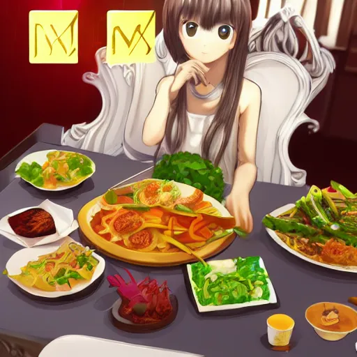 Prompt: a lavish meal CryEngine and trending on pixiv