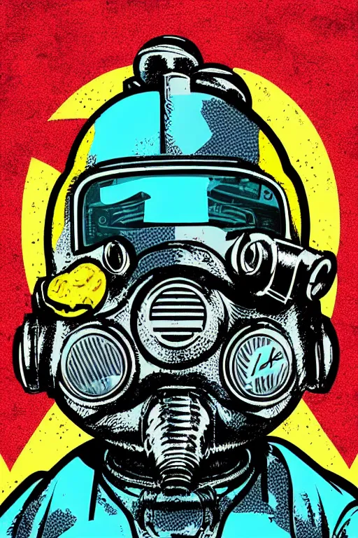 Image similar to fallout 7 6 retro futurist illustration art by butcher billy, sticker, colorful, illustration, highly detailed, simple, smooth and clean vector curves, no jagged lines, vector art, smooth andy warhol style