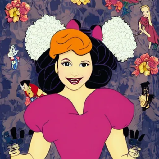 Prompt: disney princess in the style of slipknot