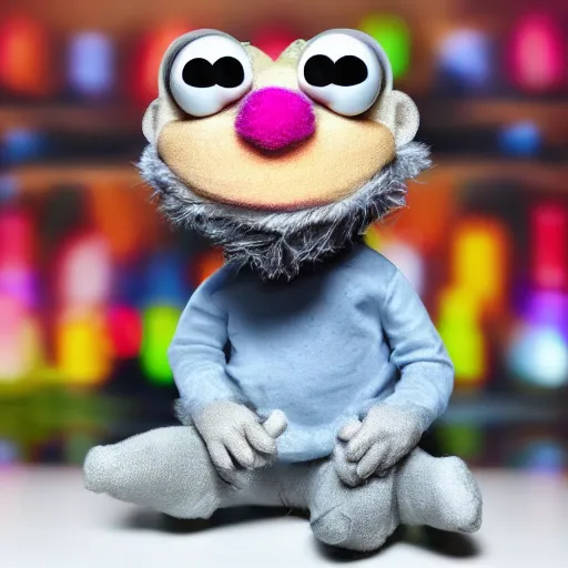 Prompt: very cute grogu as a muppet, product photography, commercial lighting, hdr