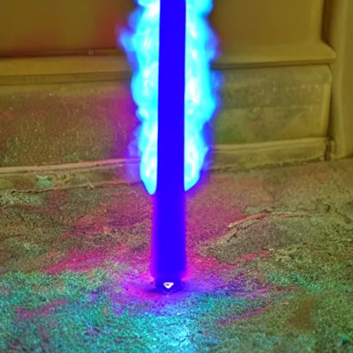 Image similar to a light saber made of a lava lamp, photography