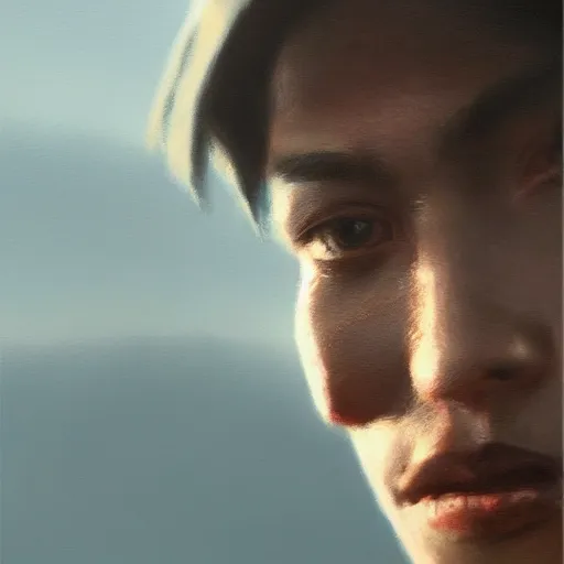 Image similar to duncan trussel closeup portrait, dramatic light, lake background, 2 0 0 mm focal length, midnight gospel, painted by stanley lau, painted by greg rutkowski, painted by stanley artgerm, digital art, trending on artstation