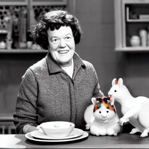 Image similar to photo of julia child as a calico critters