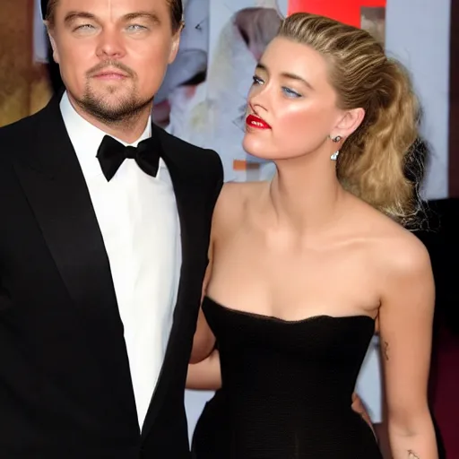 Image similar to leonardo wilhelm dicaprio and amber heard mix