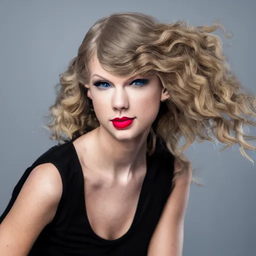 Image similar to studio portrait of taylor swift as kda ahi. dslr, raw file, 4 k