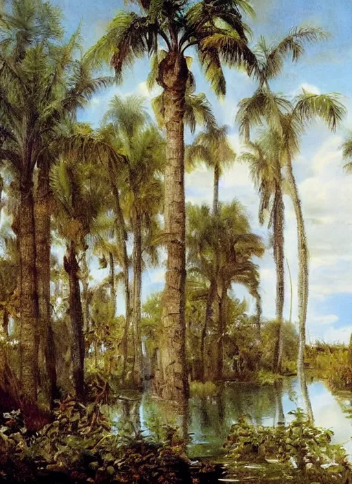 Prompt: artwork painting of florida by eugene von guerard, ivan shishkin, john singer sargent