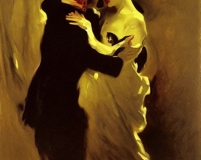 Image similar to a terrifying, disturbing painting by John Singer Sargent