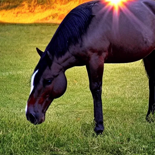 Prompt: a nature photograph of a horse penguin hybrid