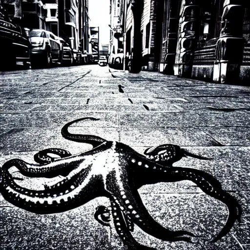 Prompt: the kraken in the pavement realistic cinematic 3 5 mm hdr