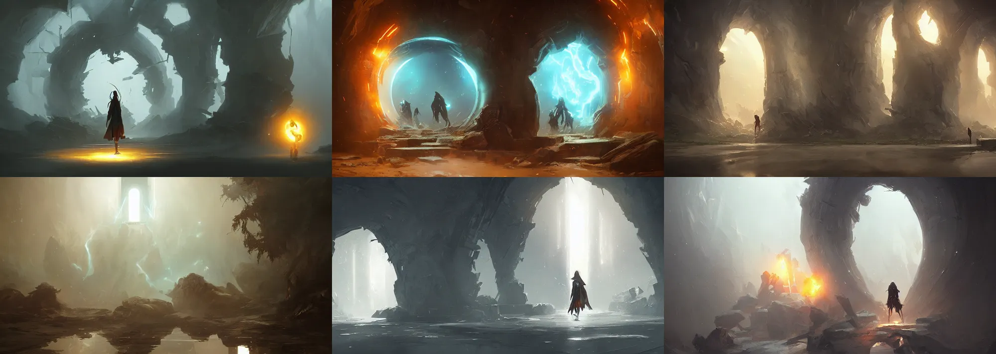 Prompt: a portal, dramatic lighting, by greg rutkowski, trending on artstation