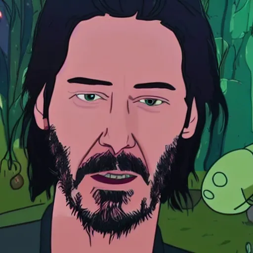 Image similar to Keanu reeves In Rick and Morty 4K detailed super realistic