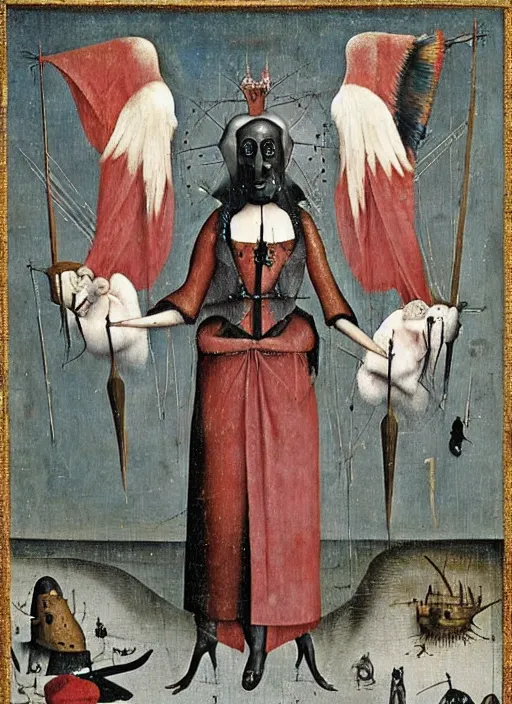 Image similar to diamanda galas by hieronymus bosch