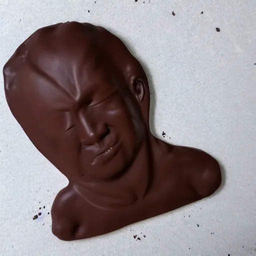 Prompt: man made of chocolate melting