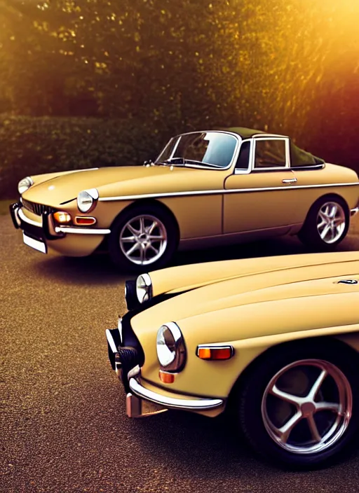 Image similar to many ( mgb ( vehicle ) ) sharpfocus, photorealism, soft diffuse autumn lights, some sun light ray, dark room wall, canon 5 d 5 0 mm lens, isometric