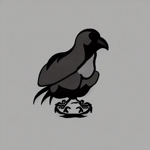 Prompt: stylized crow logo, vector art