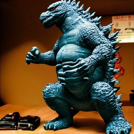 Prompt: godzilla as a sofubi figure