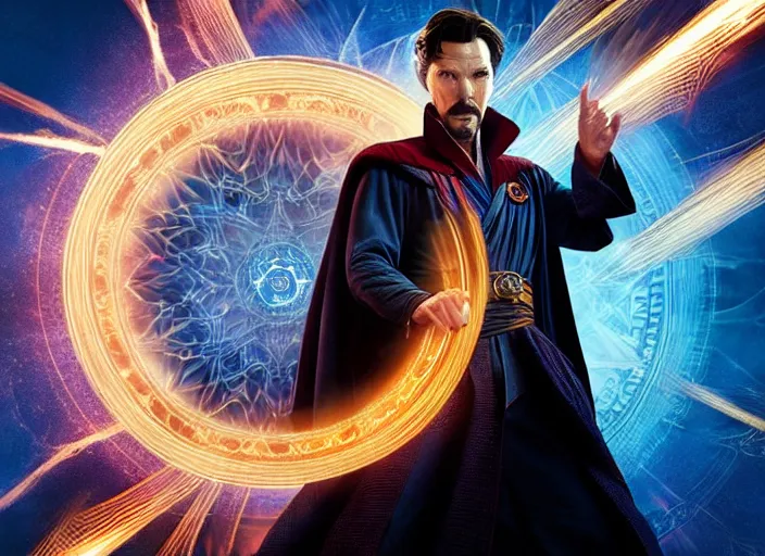 Prompt: A very high resolution image of Doctor Strange from the Marvel poster for the new movie