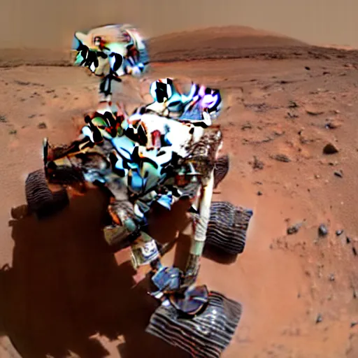 Image similar to spooky unsettling mysterious animal mars rover footage