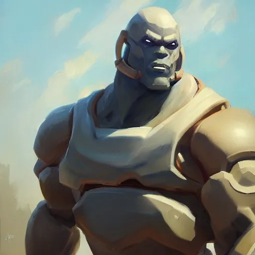 Image similar to greg manchess portrait painting of fully armored the foundation aka dwayne the rock from fortnite as overwatch character, medium shot, asymmetrical, profile picture, organic painting, sunny day, matte painting, bold shapes, hard edges, street art, trending on artstation, by huang guangjian, gil elvgren, ruan jia, greg rutkowski, gaston bussiere