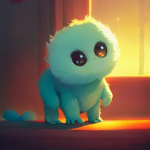 Prompt: very cute baby monster fluffy, minimalist, behance hd by jesper ejsing, by rhads, makoto shinkai and lois van baarle, ilya kuvshinov, rossdraws global illumination