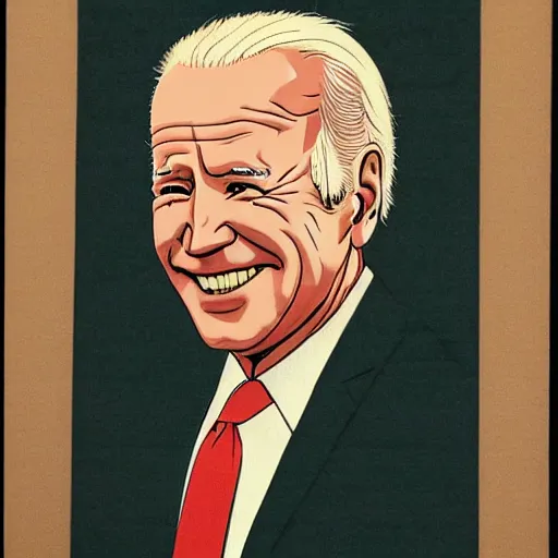 Image similar to Joe Biden, ukiyo-e